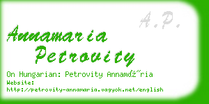 annamaria petrovity business card